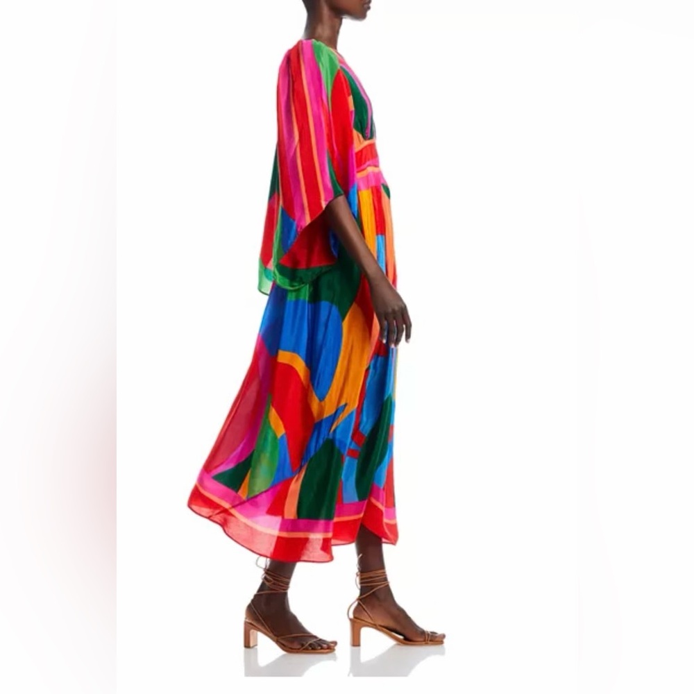FARM Rio Colorful Leaves Midi Dress XS - Picture 5 of 15